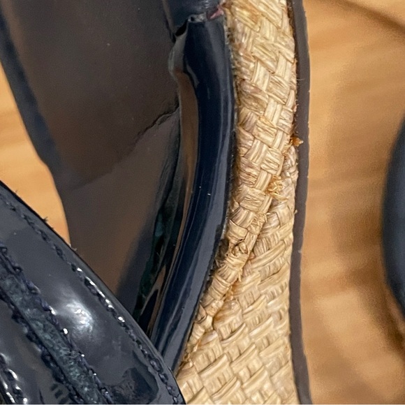 Lilly Pulitzer McKim Patent Leather Thong Wedge Resort Beach Heels 7.5 - Picture 8 of 10